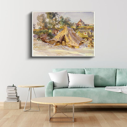 John Singer Sargent - Savaş Kampı Kanvas Tablo