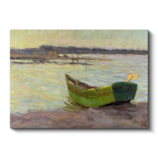 Claude Monet - Yeşil Tekne Manzarası Kanvas Tablo