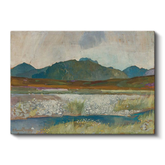 Charles Ronald Campbell - İskoç Dağları Manzarası Kanvas Tablo