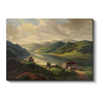 Albert Bierstadt - Alp Dağları Manzarası Kanvas Tablo