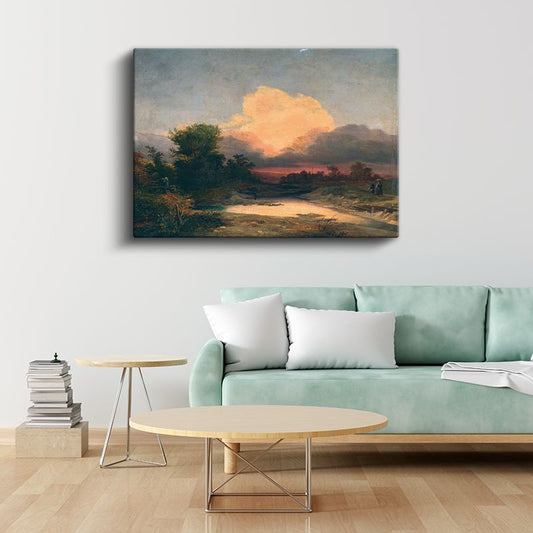Thomas Cole - Günbatımı Manzarası Kanvas Tablo