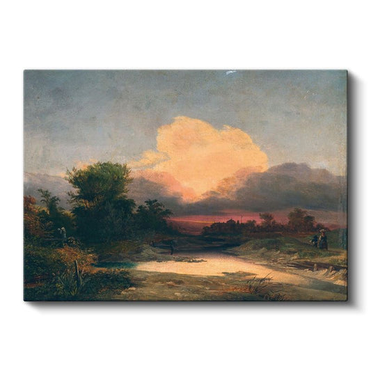 Thomas Cole - Günbatımı Manzarası Kanvas Tablo