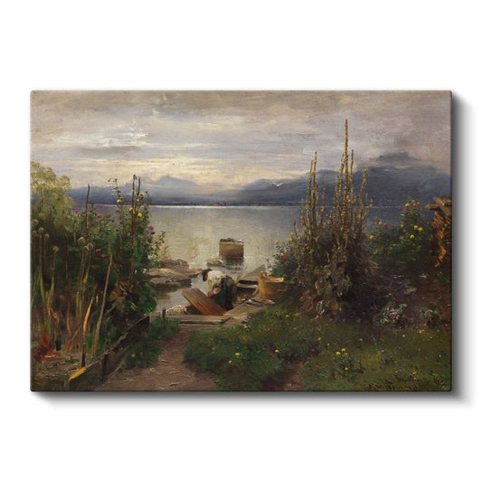 Hans Gude - Göl Manzarası Kanvas Tablo