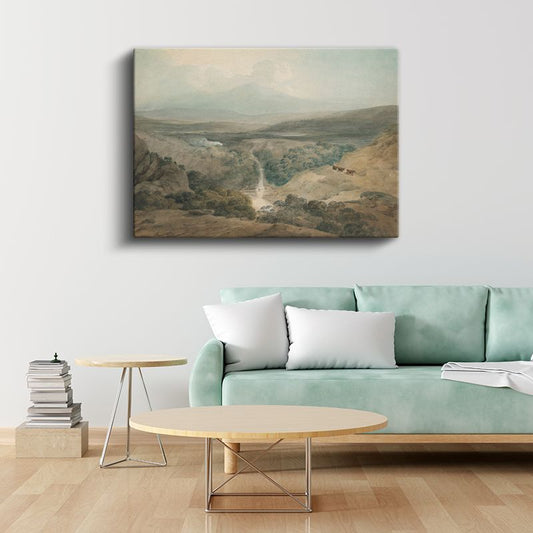 J.M.W. Turner - Vadideki Şelale Manzarası Kanvas Tablo