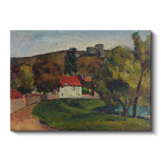 Paul Cézanne - Kırmızı Çatılı Ev Manzarası Kanvas Tablo