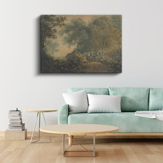 Thomas Gainsborough - Orman Yolunda Yolculuk Kanvas Tablo