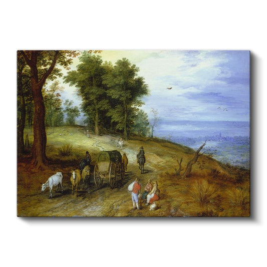 Jan Brueghel - Kırsal Yolda Yolculuk Kanvas Tablo
