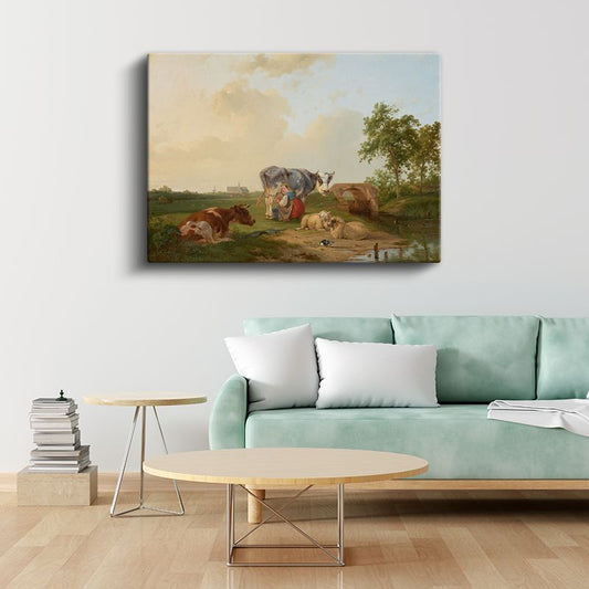 Aelbert Cuyp - Çayırda Hayvanlar Kanvas Tablo