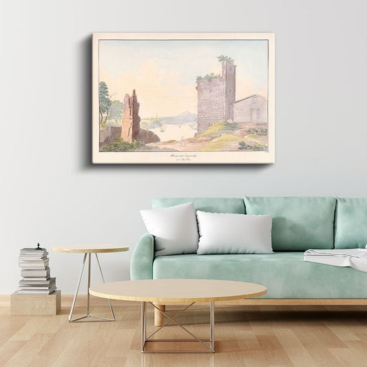 Jakob Philipp Hackert - Vignola Kalıntıları Kanvas Tablo