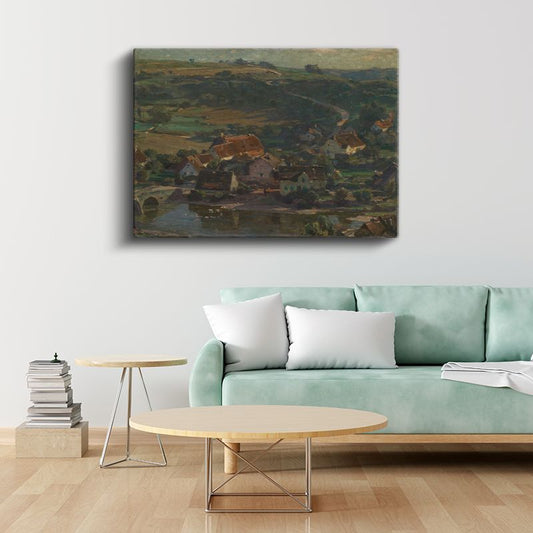 Theodore Rousseau - Kırsal Köy Manzarası Kanvas Tablo