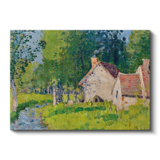 Camille Pissarro - Kır Evi Manzarası Kanvas Tablo