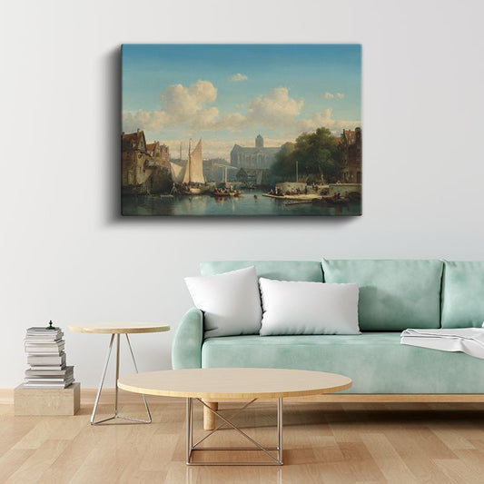 Johannes Vermeer - Hollanda Kanalı Kanvas Tablo