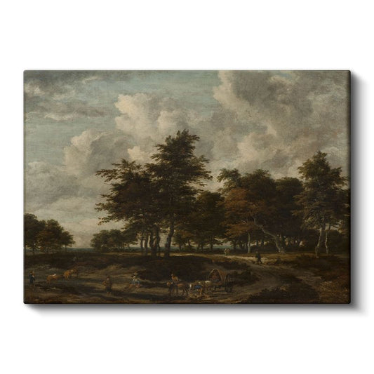 Jacob van Ruisdael - Ağaçlık Manzara Kanvas Tablo