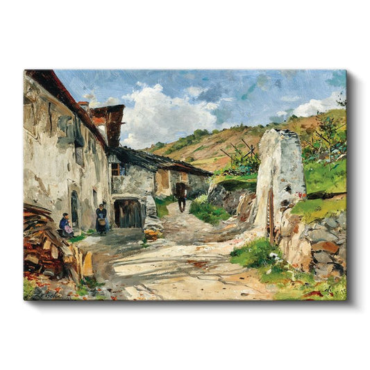 Carlos de Haes - Köy Yolu Kanvas Tablo