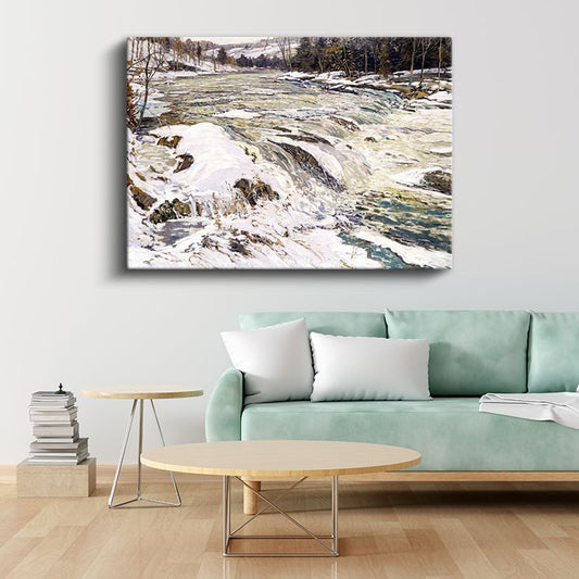 George Wesley Bellows - Kış Nehri Kanvas Tablo