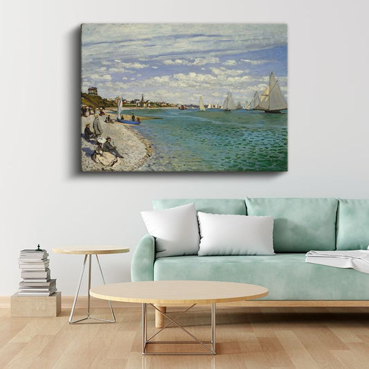 Claude Monet - Sainte-Adresse Plajı Kanvas Tablo