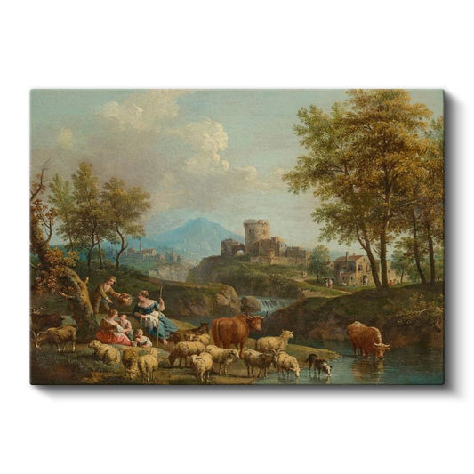 Nicolas Poussin - Pastoral Manzara Kanvas Tablo