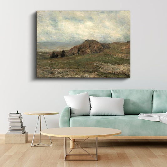 Charles-François Daubigny - Tepeler Manzarası Kanvas Tablo