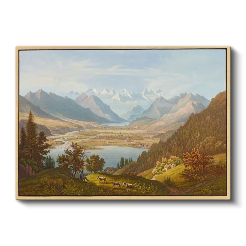 Albert Bierstadt - Alp Dağları Manzarası Kanvas Tablo
