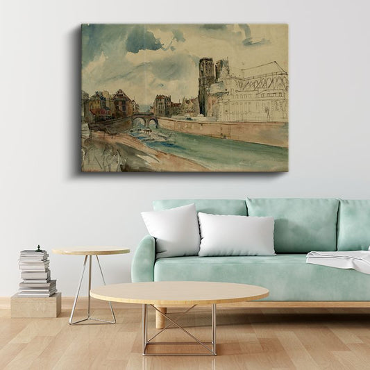 Johan Barthold Jongkind - Notre Dame Manzarası Kanvas Tablo