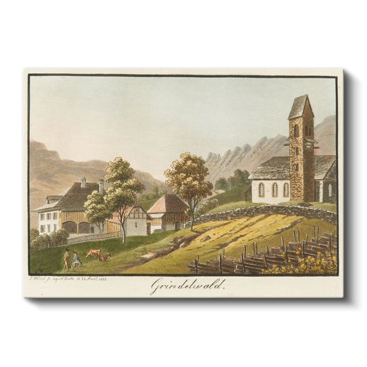 Samuel Birmann - Grindelwald Manzarası Kanvas Tablo