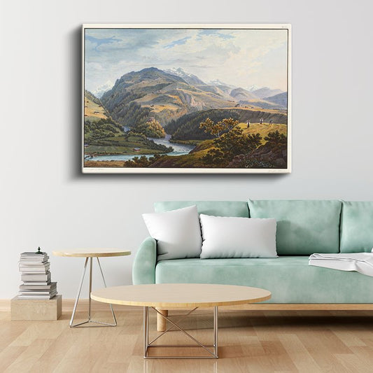 Caspar Wolf - Alp Vadisi Manzarası Kanvas Tablo