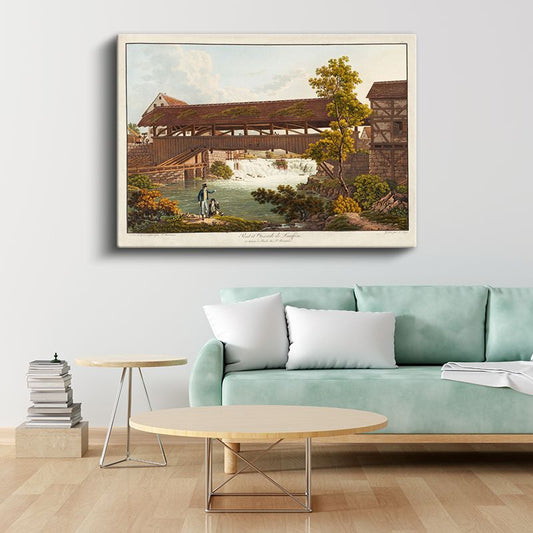 Carl Bleuler - Laufenburg Köprüsü Kanvas Tablo