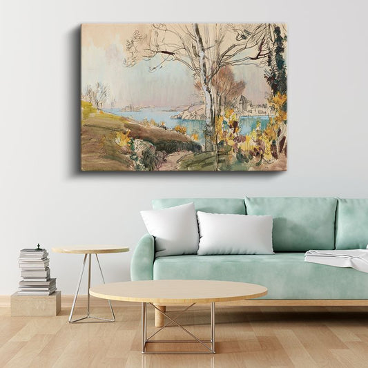 Paul Signac - Nehir Kıyısı Eskizi Kanvas Tablo