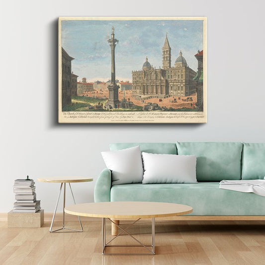 Giovanni Paolo Panini - Roma Santa Maria Maggiore Meydanı Kanvas Tablo