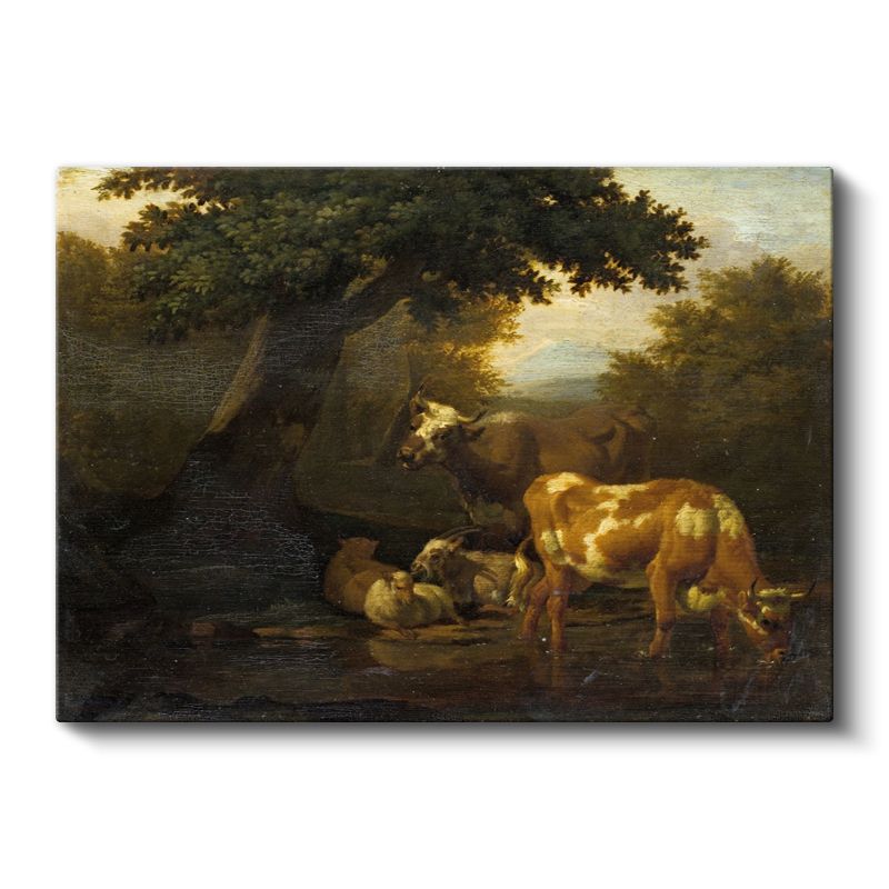 Aelbert Cuyp - Nehir Kenarında Sığırlar Kanvas Tablo