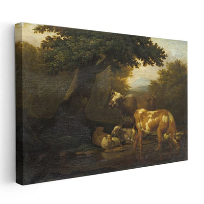 Aelbert Cuyp - Nehir Kenarında Sığırlar Kanvas Tablo