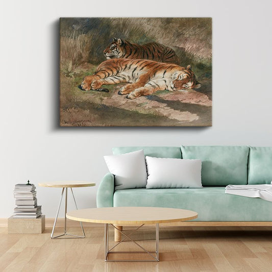 Rosa Bonheur - Dinlenen Kaplanlar Kanvas Tablo