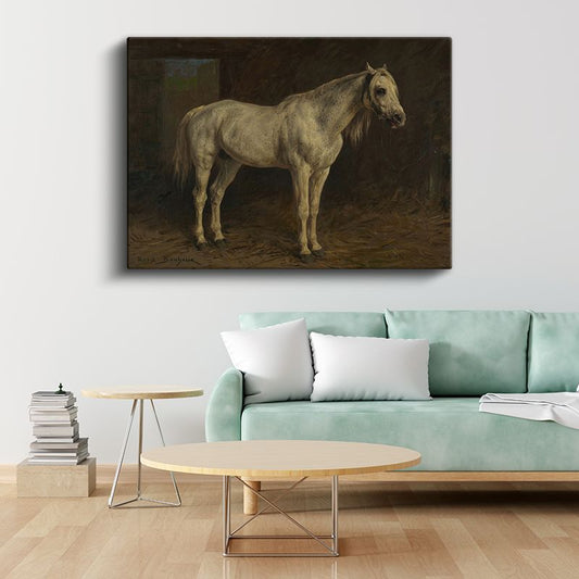 Rosa Bonheur - Beyaz At Kanvas Tablo