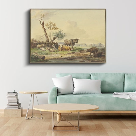 Paulus Potter - Çayırdaki Sığırlar Kanvas Tablo