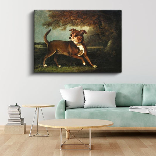 George Stubbs - Manzarada Köpek Portresi Kanvas Tablo