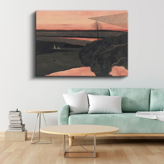 Edvard Munch - Gün Batımı Manzarası Kanvas Tablo