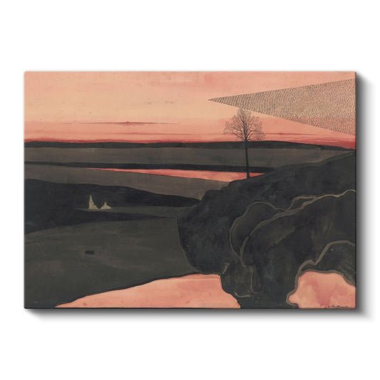 Edvard Munch - Gün Batımı Manzarası Kanvas Tablo