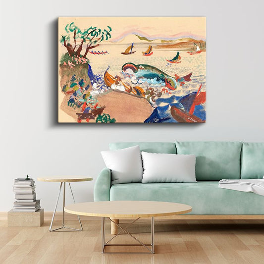 Gustave Loiseau - Renkli Sahil Manzarası Kanvas Tablo