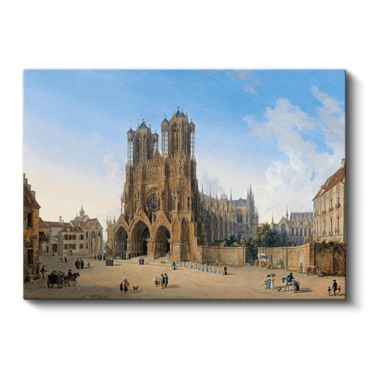Domenico Quaglio - Reims Katedrali Kanvas Tablo