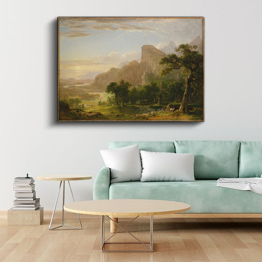 Albert Bierstadt - Vadideki Ağaçlar Kanvas Tablo