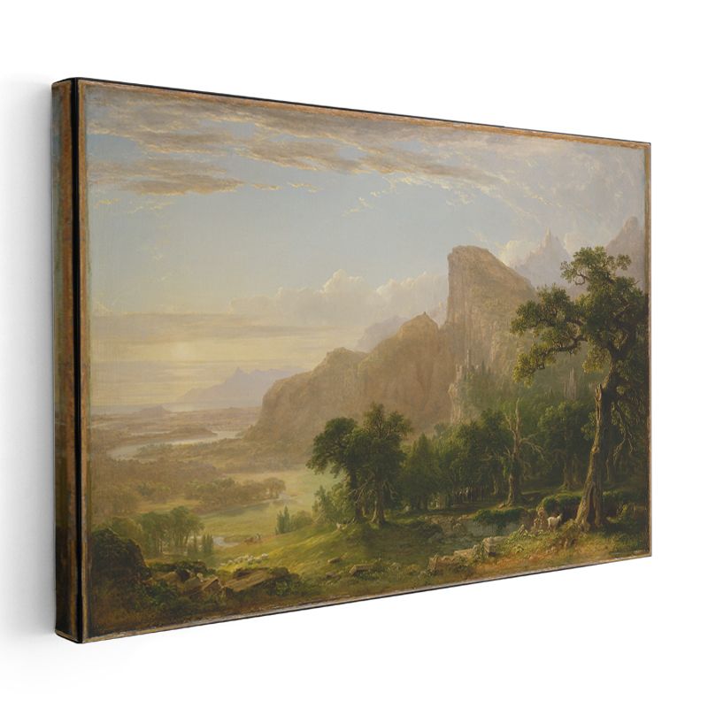Albert Bierstadt - Vadideki Ağaçlar Kanvas Tablo