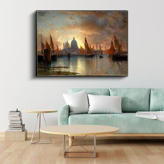 Thomas Moran - Venice, Santa Maria della Salute Kanvas Tablo