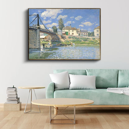 Alfred Sisley - The Bridge at Villeneuve-la-Garenne Kanvas Tablo