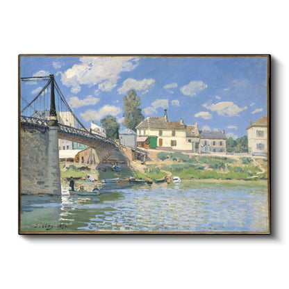 Alfred Sisley - The Bridge at Villeneuve-la-Garenne Kanvas Tablo