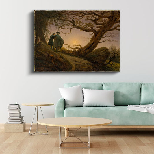 Caspar David Friedrich - Two Men Contemplating the Moon Kanvas Tablo