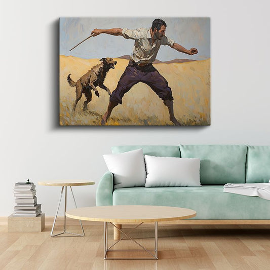 Nicola Samori - Çoban ve Köpek Kanvas Tablo