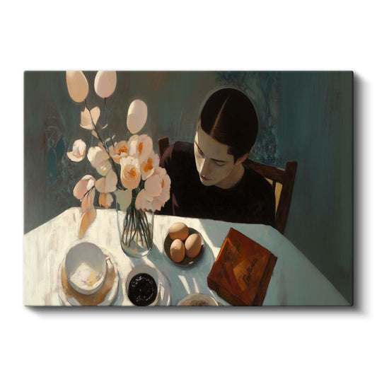 Michaël Borremans - Kahvaltı Masası Kanvas Tablo