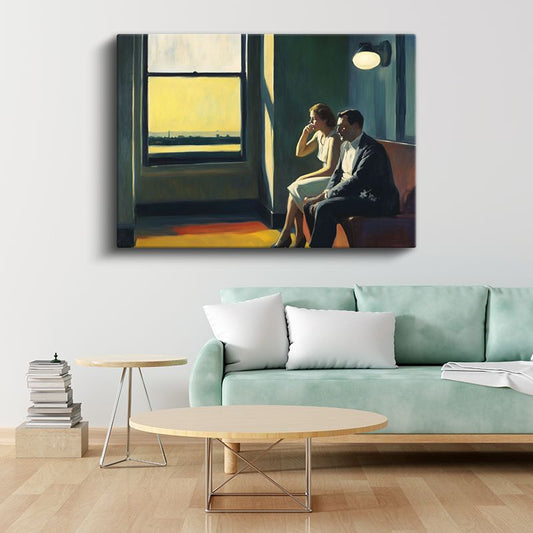 Edward Hopper - Pencere Kenarında Çift Kanvas Tablo