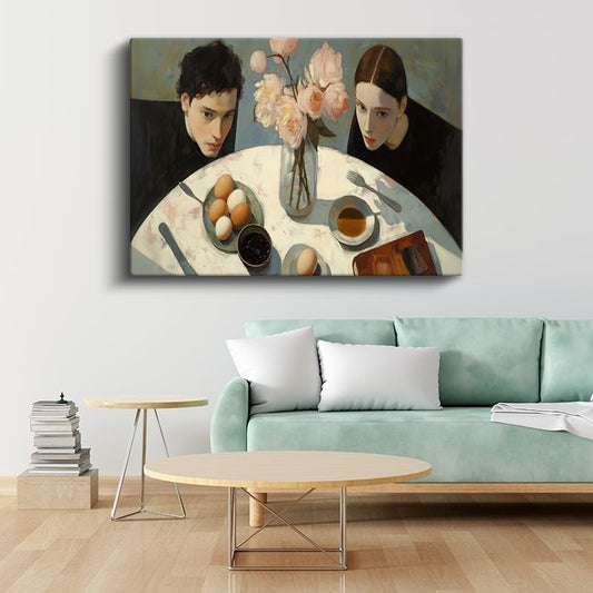 Malcolm Liepke - Kahvaltı Masası Kanvas Tablo