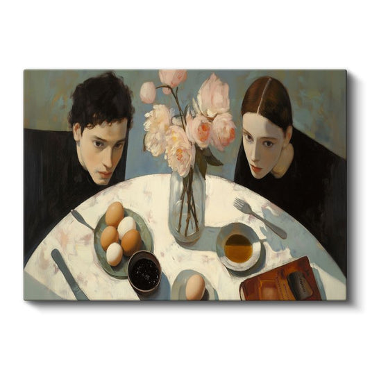 Malcolm Liepke - Kahvaltı Masası Kanvas Tablo